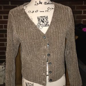 Moda Int’l chenille style cardigan EUC